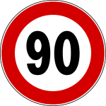 90 km/uur bord snelheid